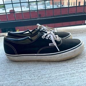 Vans Off The Wall Mens Lace Up Low Top Black Sneaker Shoes Size 11